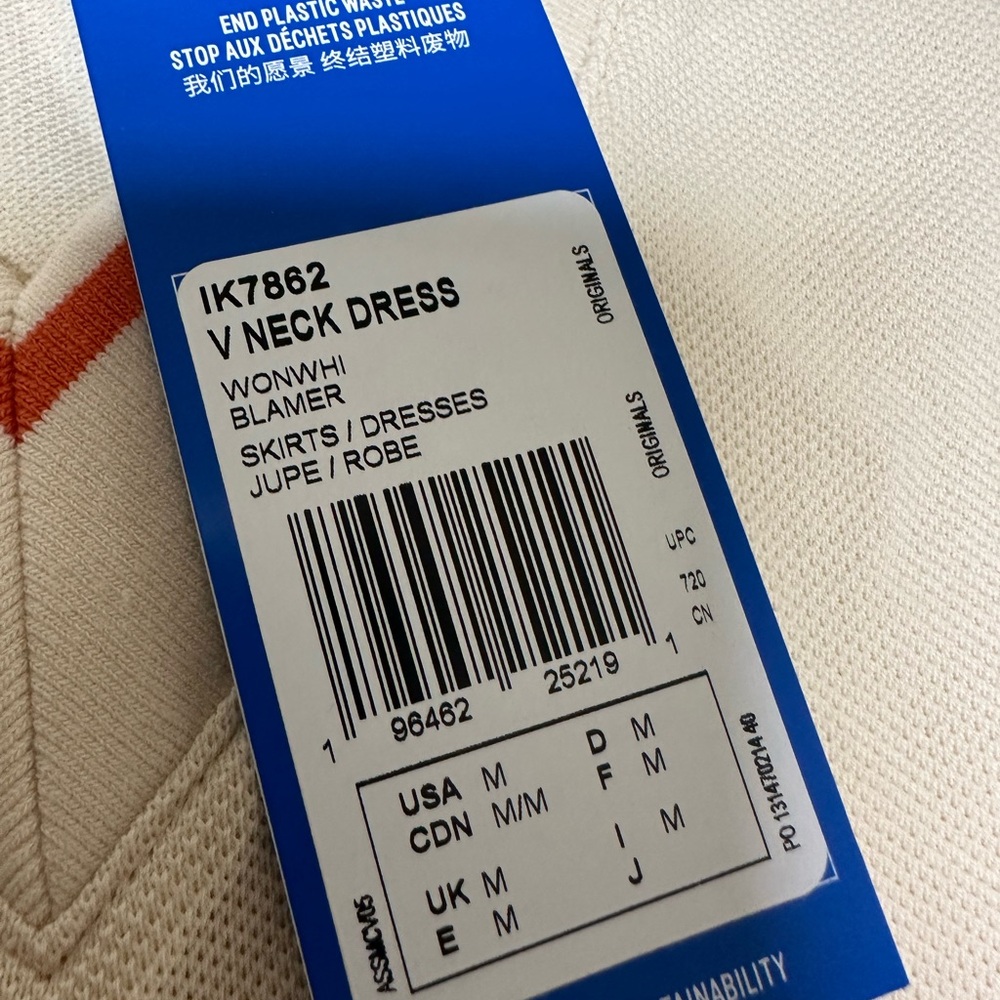 Nwt; ADIDAS ADICOLOR 70S V-NECK DRESS 🔸 - Picture 10 of 14